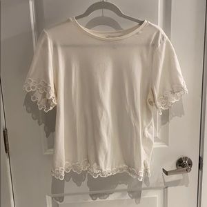 Forever 21 White Tee with floral detail